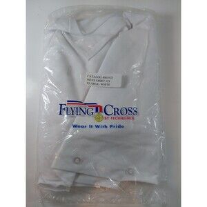 Flying Cross by Fechheimer Men's White Long Sleeve Dress Shirt Uniform XLarge